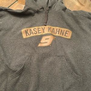 Kasey Kahne 9 Grey and Leatherette sweatshirt